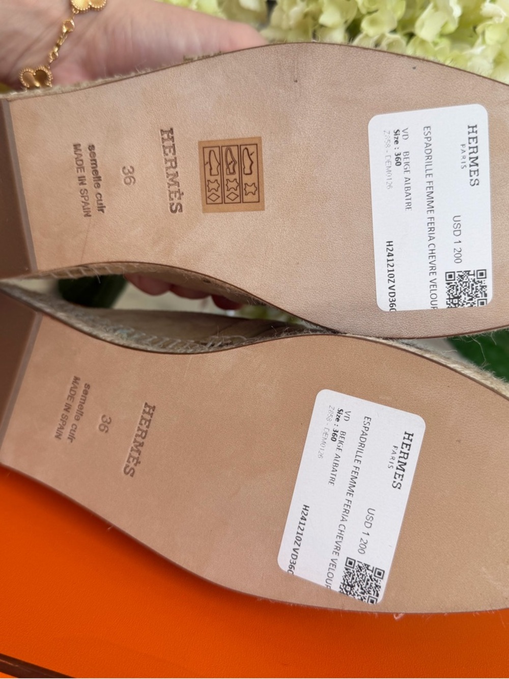 Hermes Beige Suede Espadrille Mule NWT - Picture 6 of 6